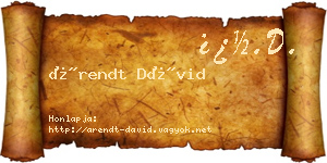 Árendt Dávid névjegykártya