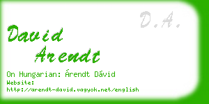 david arendt business card