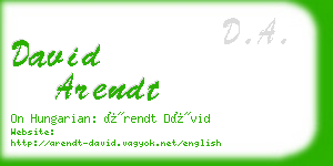 david arendt business card